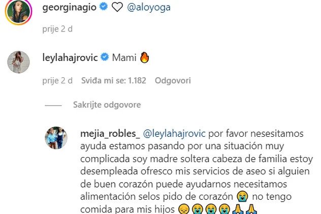 Georgina zapalila Instagram novom objavom, sve iznenadio komentar supruge bh. nogometaša, Life.ba