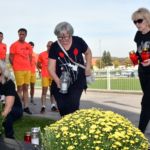 14.10.2019., Nova Gradiska - In memoriam Tosi Proeskom. Polaganje vijenaca kod spomenika Tosi Proeskom i start tradicionalnog memorijalnog ultra-maratona Nova Gradiska - Krusevo (Makedonija). Mladi Makedonski pjevac Tose Proeski poginuo je putujuci u Zagreb u teskoj prometnoj nesreci na autocesti kraj Nove Gradiske 16. listopada 2007.
Photo: Ivica Galovic/PIXSELL